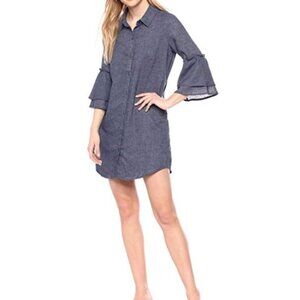 Splendid Woman's Chambray Shirt Dress with Belle Sleeves Size S